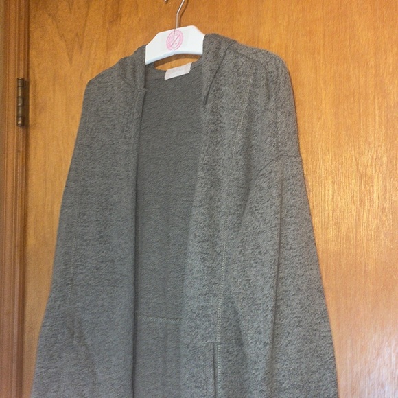 •ALTAR'D STATE•HEATHERED GREEN OPEN FRONT CURVY HEM CARDIGAN SWEATER SIZE MEDIUM - Picture 5 of 10